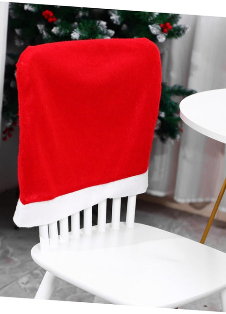 Christmas Chair Covers, Santa Claus Hat Slipcover Xmas Chair Back Cover For Christmas Din