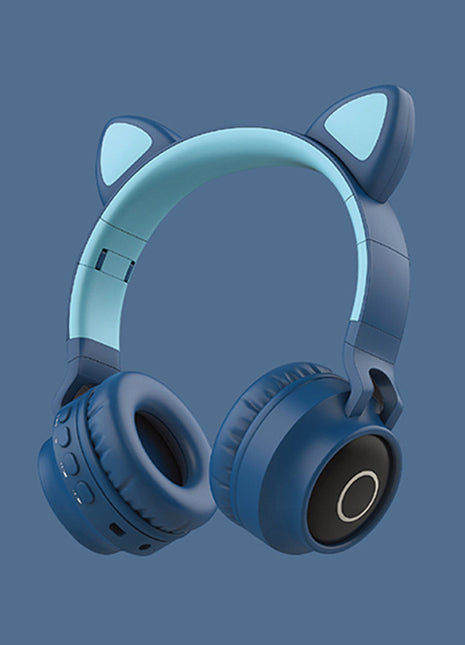 LED Light Cat Ear Headphones Wireless Bluetooth 5.0 Headset Portable Foldable Kids Headphone With Microphone Best Gift