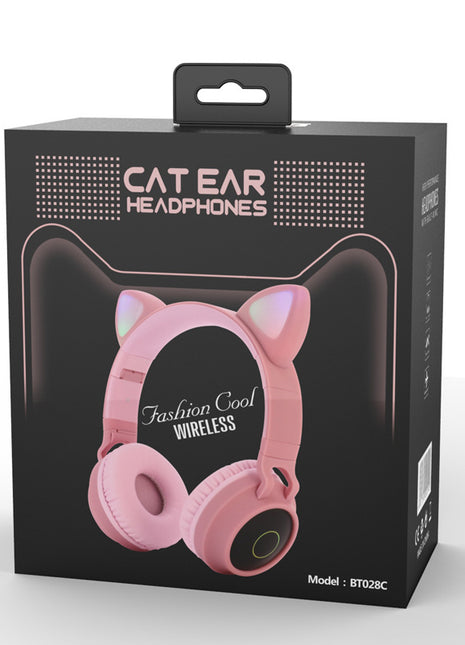 LED Light Cat Ear Headphones Wireless Bluetooth 5.0 Headset Portable Foldable Kids Headphone With Microphone Best Gift