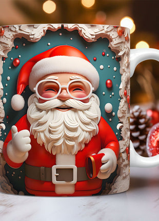 Creative 3D Christmas Ceramic Mug Unique Space Design Snowman Santa Coffee Cup Tea Milk Mug Christmas Gifts For Kids Adults Kitchen Gadgets