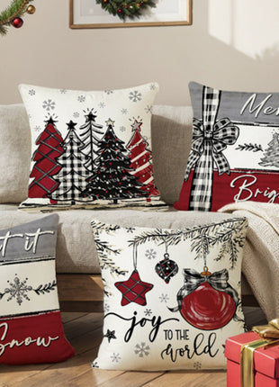 Christmas Cushion Cover Pillowcase Merry Christmas Decor For Home 2024 Xmas Ornament Happy NewYear Gift