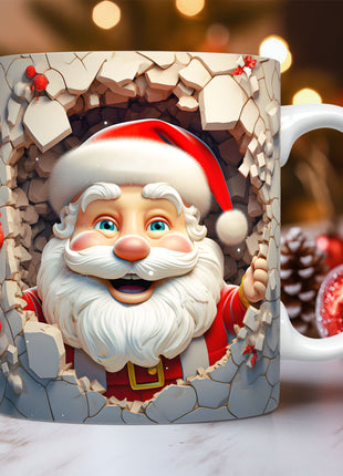 Creative 3D Christmas Ceramic Mug Unique Space Design Snowman Santa Coffee Cup Tea Milk Mug Christmas Gifts For Kids Adults Kitchen Gadgets