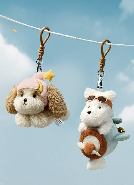 Babycare Plush West Highland Puppy Schnauzer Doll Bag Keychain Pendant