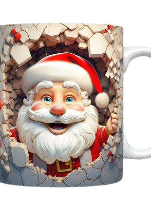 Creative 3D Christmas Ceramic Mug Unique Space Design Snowman Santa Coffee Cup Tea Milk Mug Christmas Gifts For Kids Adults Kitchen Gadgets