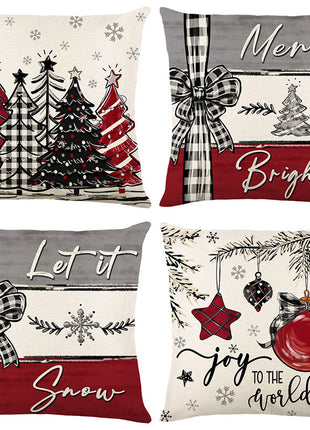 Christmas Cushion Cover Pillowcase Merry Christmas Decor For Home 2024 Xmas Ornament Happy NewYear Gift