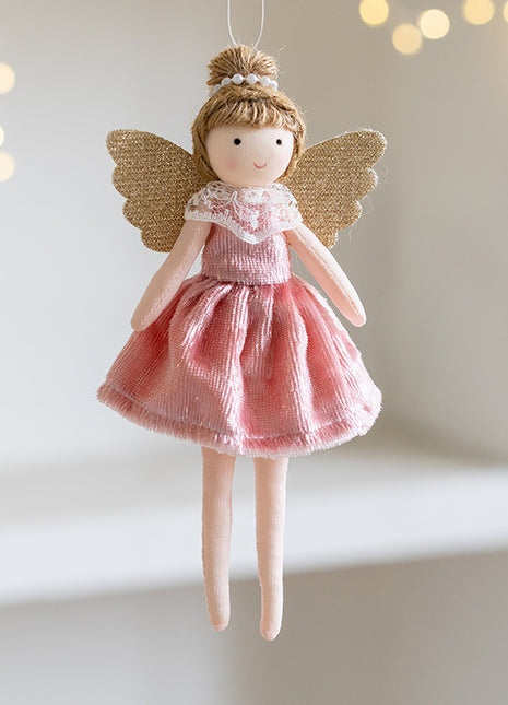 Christmas Decoration High-grade Flannel Ankle-tied Girl Angel Small Pendant